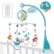 Remote-Control Baby Crib Mobile 🌙🎵 – Rotating Musical Cot Toy with Lights & Projector