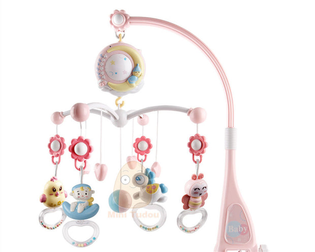 Remote-Control Baby Crib Mobile 🌙🎵 – Rotating Musical Cot Toy with Lights & Projector